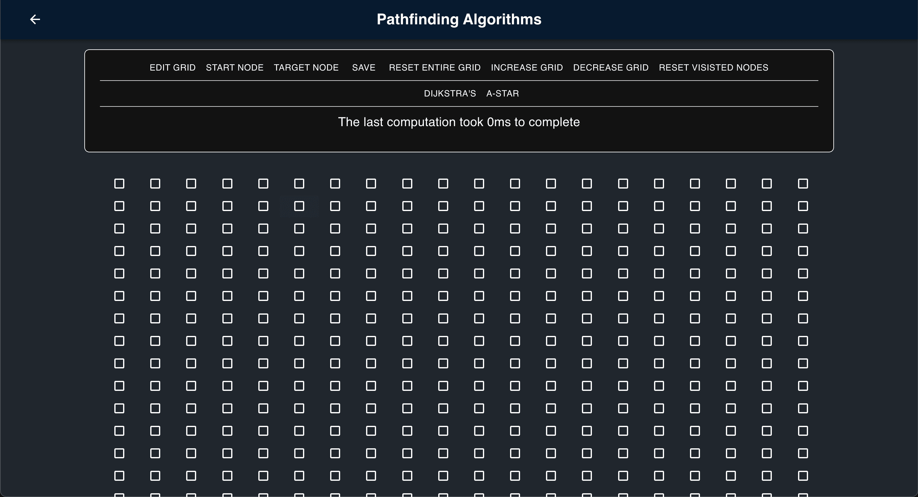 Algorithm visualiser screenshot
